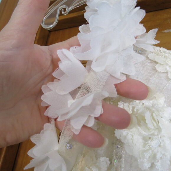 Curtain Call Ivory Ballet Tutu Silver Sequins Flowers Size Child XL - Picture 6 of 9